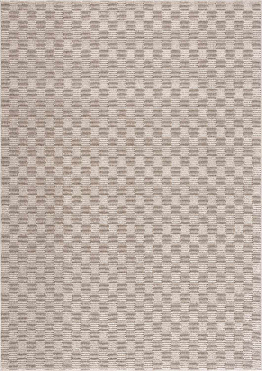 Truls 3D Checkered Washable Rug - Biscotti