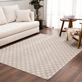 Truls 3D Checkered Washable Rug - Biscotti - Ornate Home