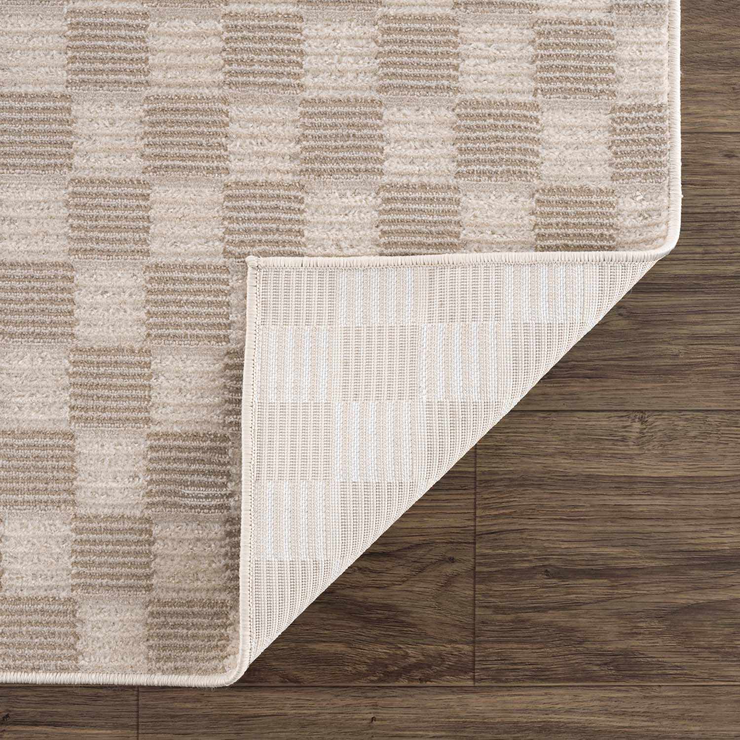 Truls 3D Checkered Washable Rug - Biscotti - Ornate Home