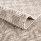 Truls 3D Checkered Washable Rug - Biscotti - Ornate Home