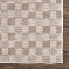 Truls 3D Checkered Washable Rug - Biscotti - Ornate Home
