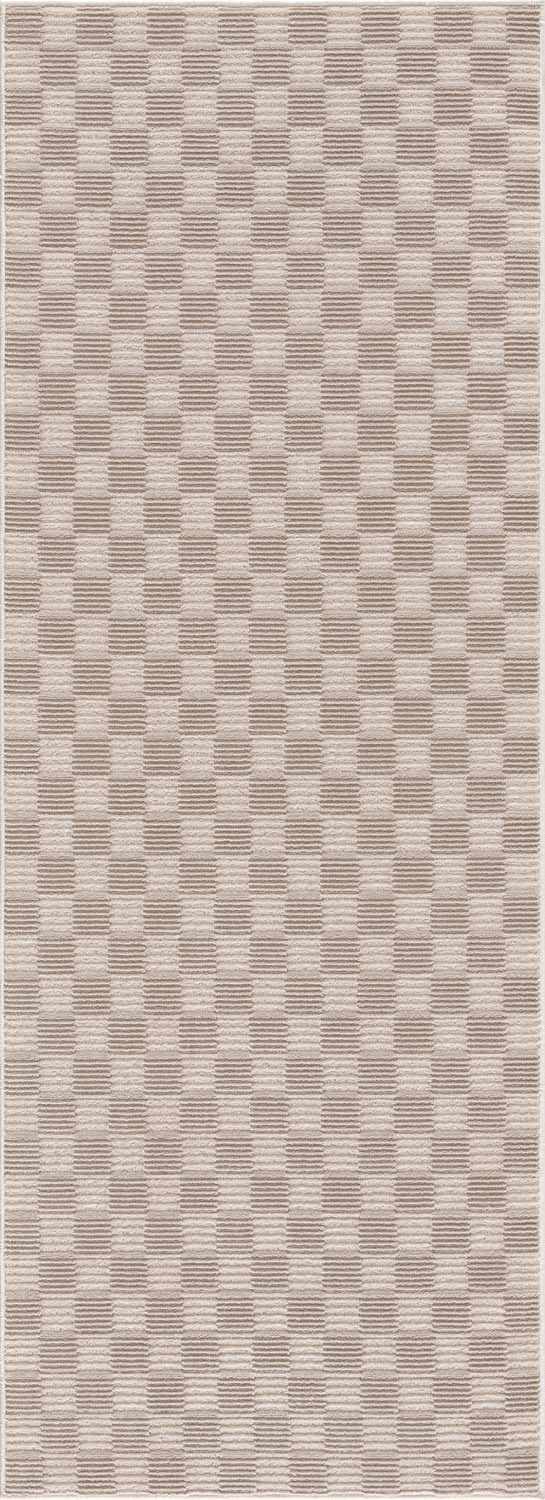 Truls 3D Checkered Washable Rug - Biscotti - Ornate Home