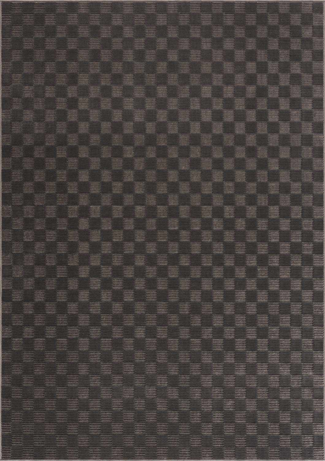 Truls 3D Checkered Washable Rug - Black - Ornate Home