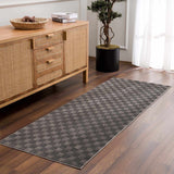 Truls 3D Checkered Washable Rug - Black - Ornate Home