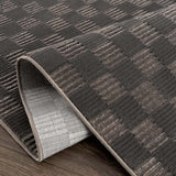 Truls 3D Checkered Washable Rug - Black - Ornate Home