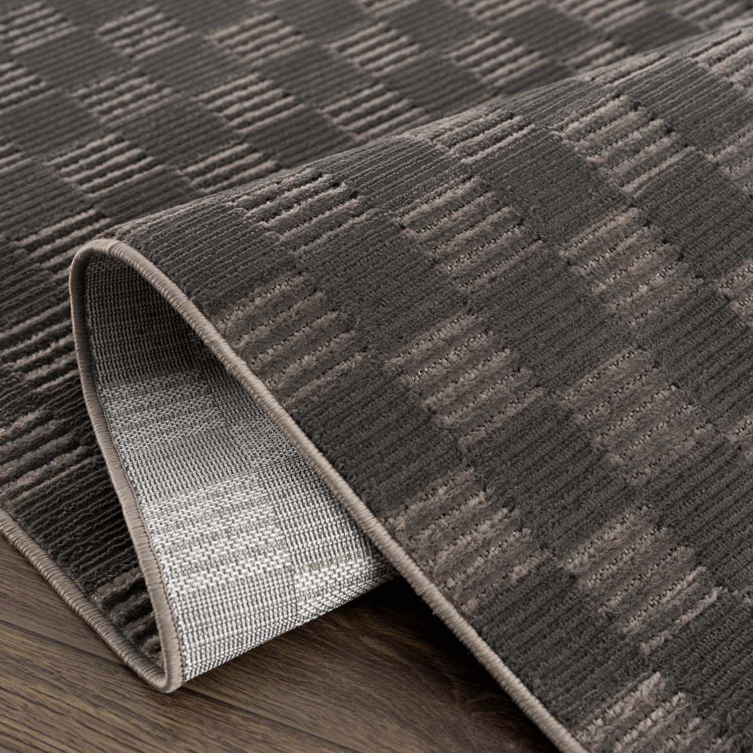 Truls 3D Checkered Washable Rug - Black - Ornate Home