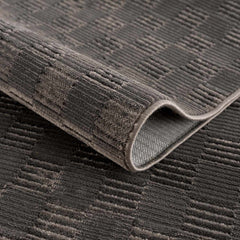 Truls 3D Checkered Washable Rug - Black - Ornate Home