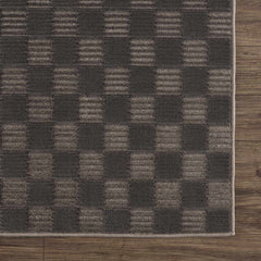 Truls 3D Checkered Washable Rug - Black - Ornate Home
