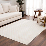 Truls 3D Checkered Washable Rug - Bone - Ornate Home