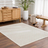 Truls 3D Checkered Washable Rug - Bone - Ornate Home