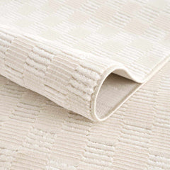 Truls 3D Checkered Washable Rug - Bone - Ornate Home