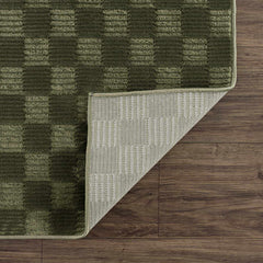 Truls 3D Checkered Washable Rug - Green - Ornate Home