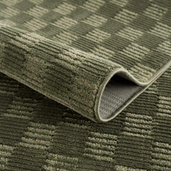 Truls 3D Checkered Washable Rug - Green - Ornate Home