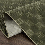 Truls 3D Checkered Washable Rug - Green - Ornate Home