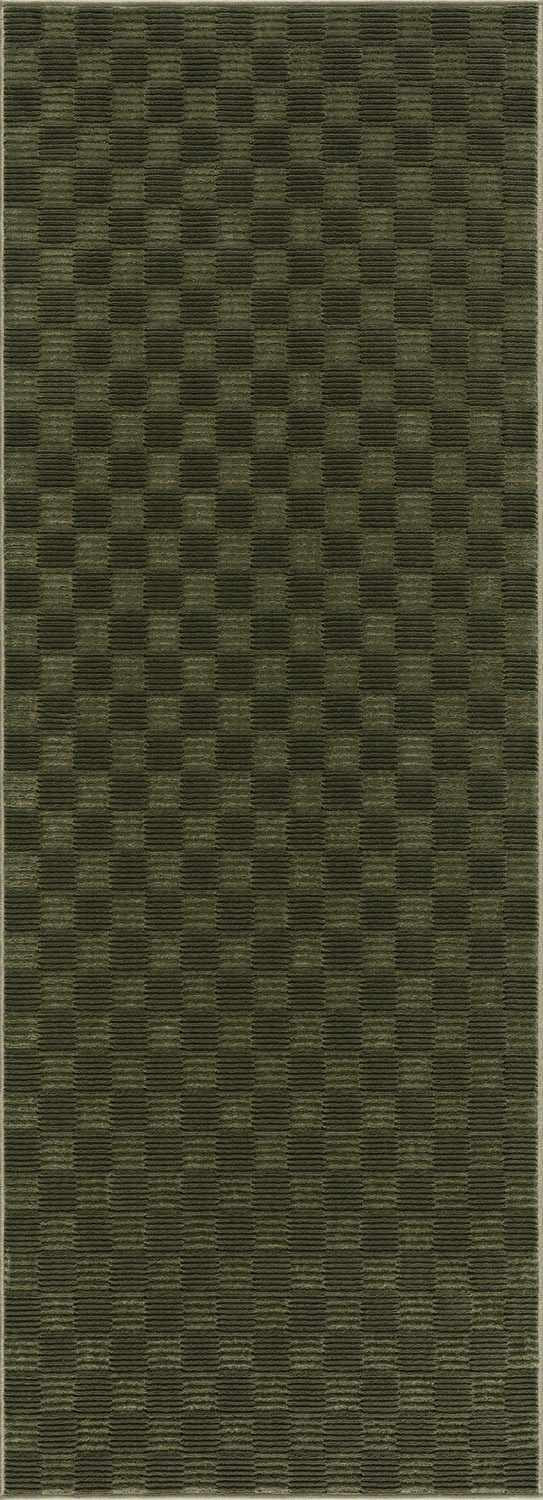 Truls 3D Checkered Washable Rug - Green - Ornate Home