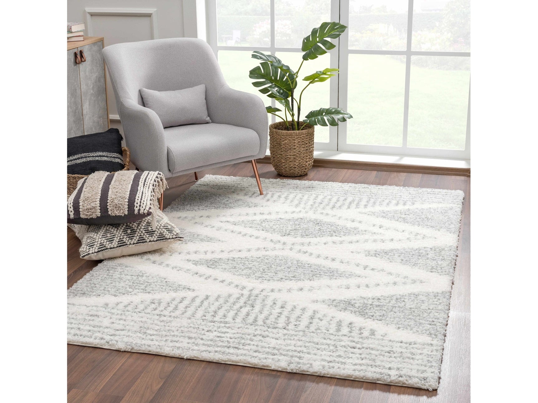 Trunding Plush Area Rug in Gray - Ornate Home