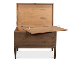 Trunk Antique Creamy Beige Side Table - Ornate Home