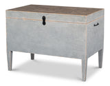 Trunk Grey Side Table with Secret Storage - Ornate Home
