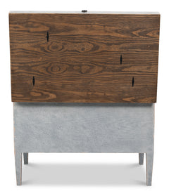 Trunk Grey Side Table with Secret Storage - Ornate Home