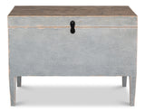 Trunk Grey Side Table with Secret Storage - Ornate Home