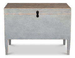 Trunk Grey Side Table with Secret Storage - Ornate Home
