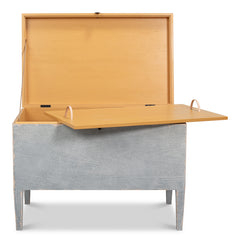 Trunk Grey Side Table with Secret Storage - Ornate Home