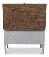 Trunk Grey Side Table with Secret Storage - Ornate Home