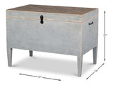 Trunk Grey Side Table with Secret Storage - Ornate Home