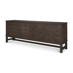 Truss Dark Brown Wood 4 Door Closed Sideboard - Ornate Home