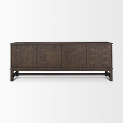 Truss Dark Brown Wood 4 Door Closed Sideboard - Ornate Home