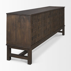 Truss Dark Brown Wood 4 Door Closed Sideboard - Ornate Home