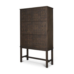Truss Dark Brown Wood 6 Door Tall Cabinet - Ornate Home