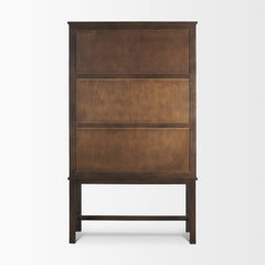 Truss Dark Brown Wood 6 Door Tall Cabinet - Ornate Home