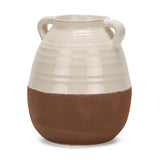 Tryna Beige/Matte Brown Large Ceramic Vase - Ornate Home