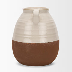 Tryna Beige/Matte Brown Large Ceramic Vase