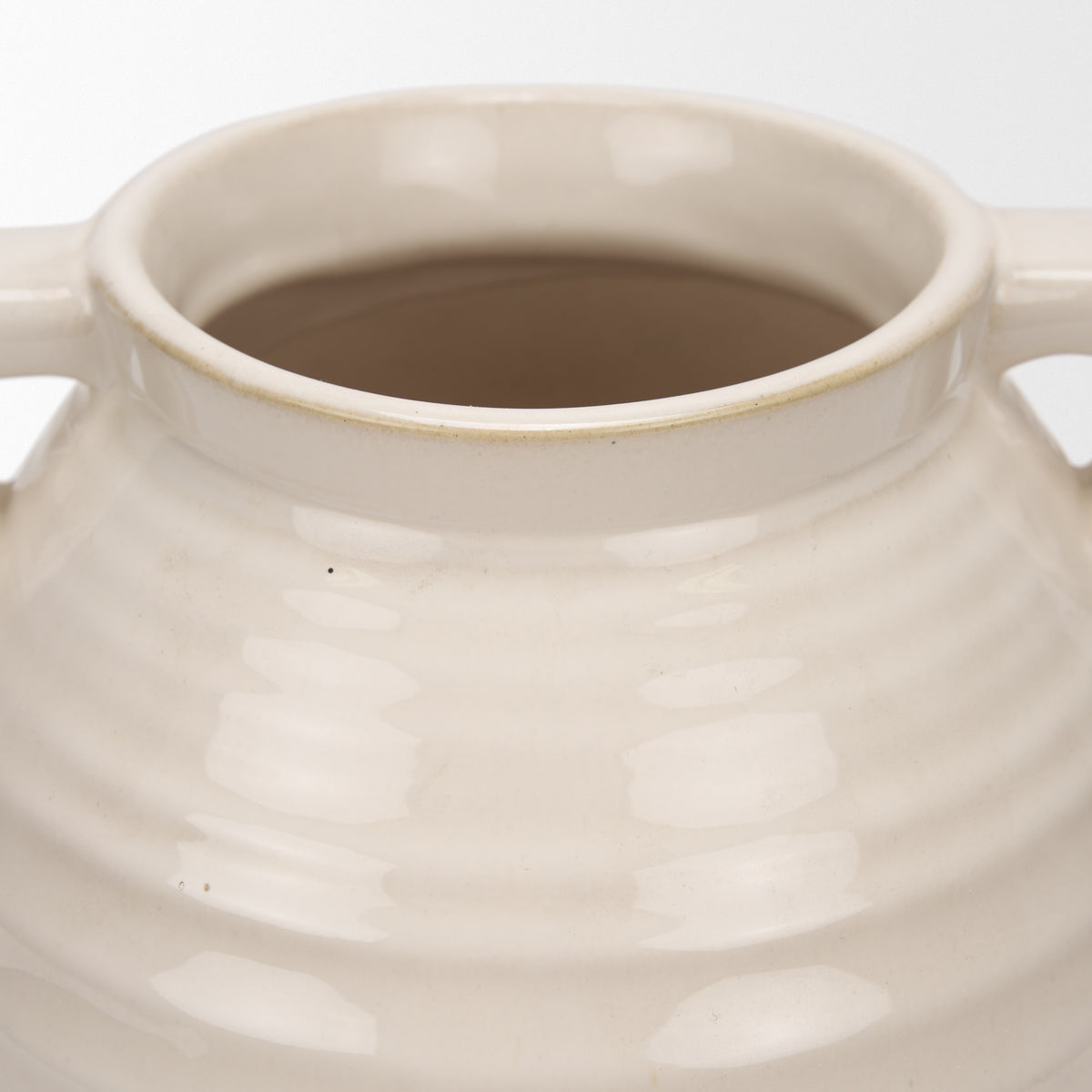 Tryna Beige/Matte Brown Large Ceramic Vase - Ornate Home