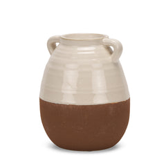 Tryna Beige/Matte Brown Small Ceramic Vase - Ornate Home