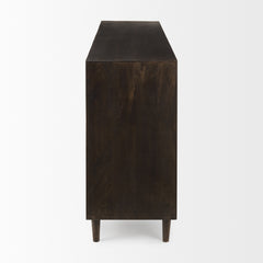 Tucker Dark Brown with Carved Arch Pattern 4 Door Sideboard - Ornate Home