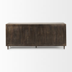 Tucker Dark Brown with Carved Arch Pattern 4 Door Sideboard - Ornate Home