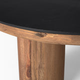 Tucson Natural/Black Wood with Round Oak Top Coffee Table