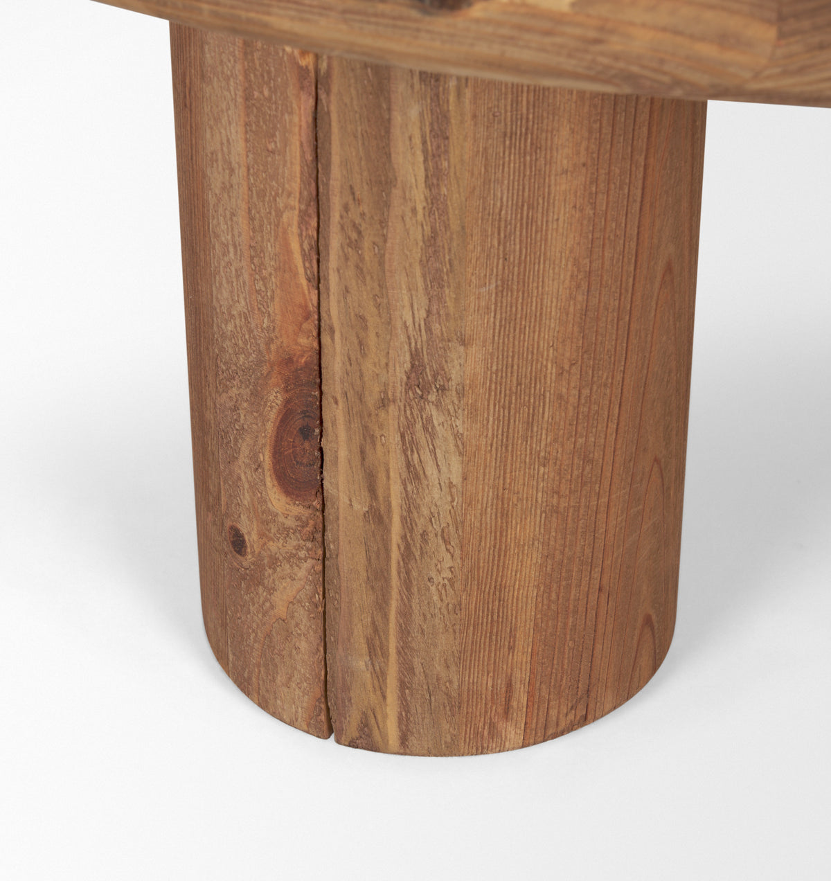 Tucson Natural/Black Wood with Round Oak Top Coffee Table