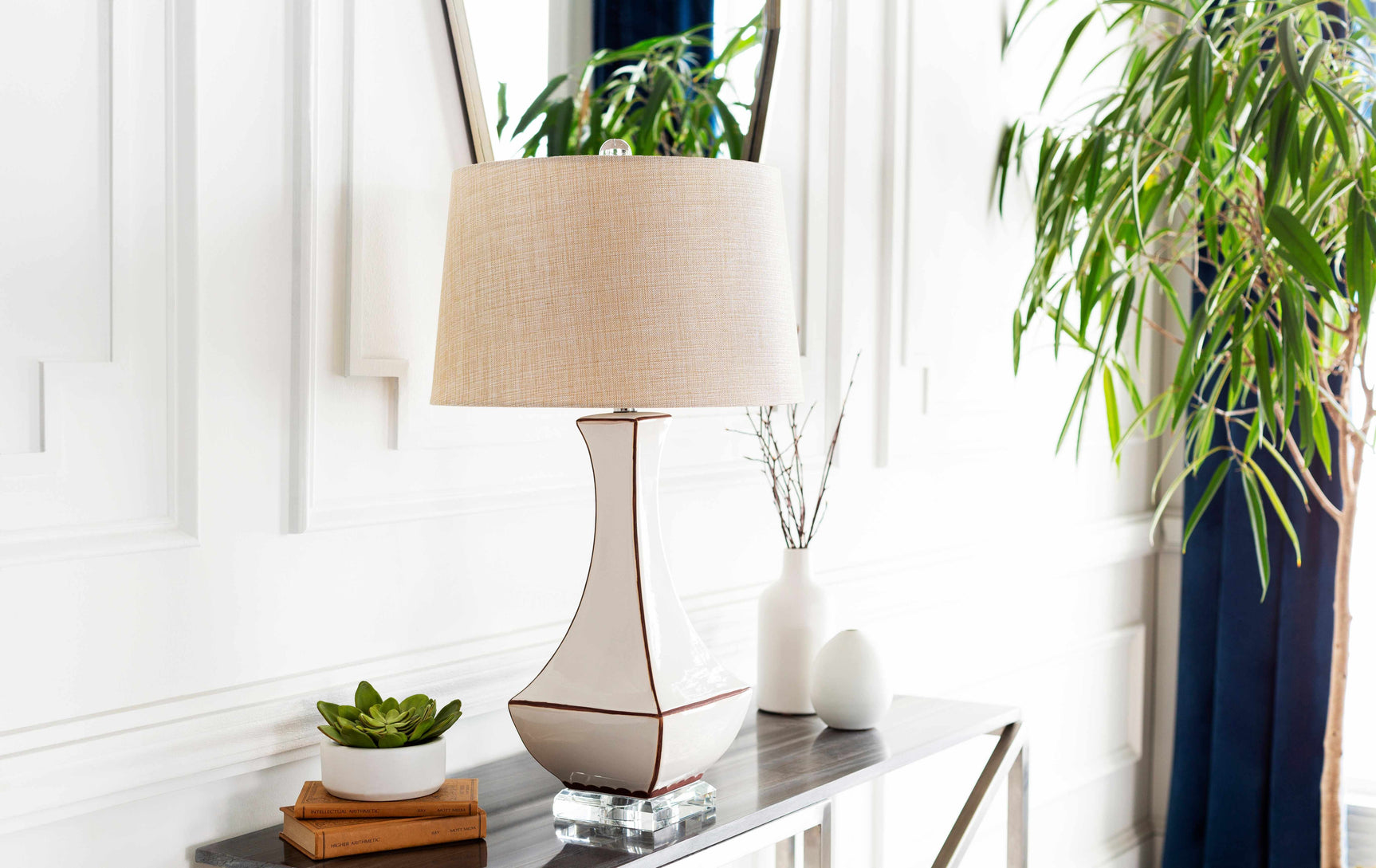 Tuka Tan Ceramic Table Lamp - Clearance - Ornate Home