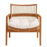 Tula Brown Wood Rattan Lounge Chair - Ornate Home
