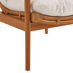 Tula Brown Wood Rattan Lounge Chair - Ornate Home