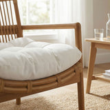 Tula Brown Wood Rattan Lounge Chair - Ornate Home