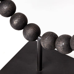 Tulane Black Small Beaded Broken Sphere Decorative Object - Ornate Home