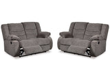 Tulen Gray Reclining Loveseats (Set of 2) (Online Special Price) - Ornate Home