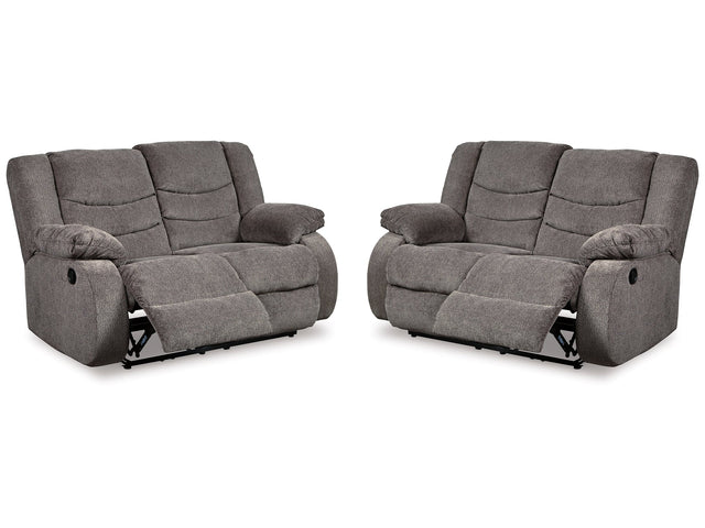 Tulen Gray Reclining Loveseats (Set of 2) (Online Special Price) - Ornate Home