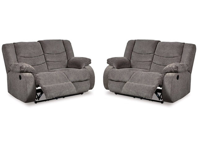 Tulen Gray Reclining Loveseats (Set of 2) - Ornate Home