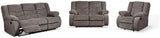 Tulen Gray Reclining Sofa, Loveseat and Recliner - Ornate Home